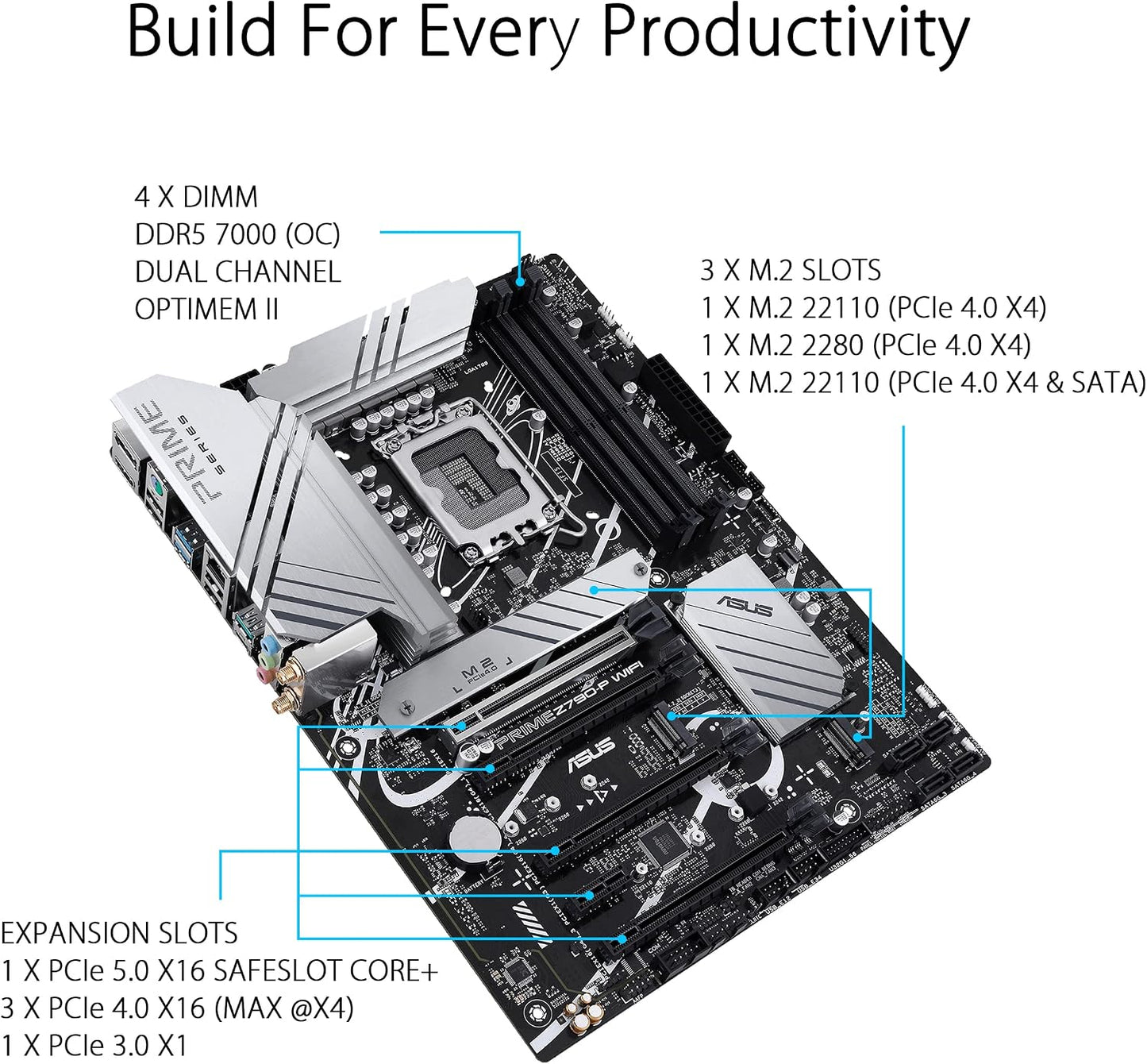 Carte Mère ASUS Prime Z790-P Wifi — Intel LGA1700, DDR5 128 Go