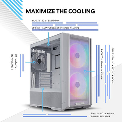 Boîtier  Lancool 216 — E-ATX, RGB, Panneaux Mesh