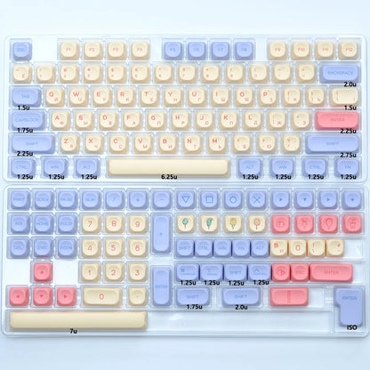 Kbdiy KOA Keycaps GMK Soymilk 140 Keys PBT Keycap Similar MOA Japanese Korean Russian Keycap 7U MAC ISO for Mechanical Keyboard