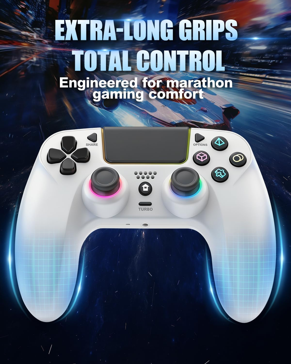 Manette Sans Fil LED Pour PS5 — Effet Hall, Turbo, Palettes Arrière