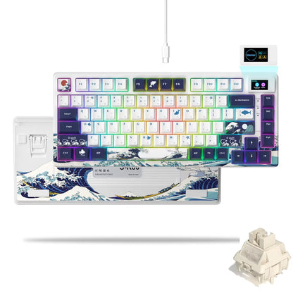 Womier S-K80 75% Keyboard with Color OLED Display Mechanical Gaming Keyboard Hot Swap Keyboard Gasket Mount RGB Custom Keyboard
