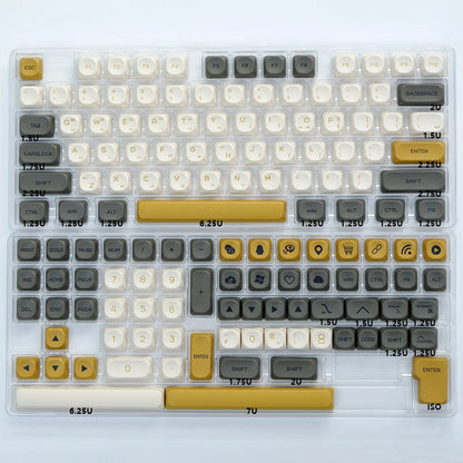 Kbdiy KOA Keycaps GMK Soymilk 140 Keys PBT Keycap Similar MOA Japanese Korean Russian Keycap 7U MAC ISO for Mechanical Keyboard