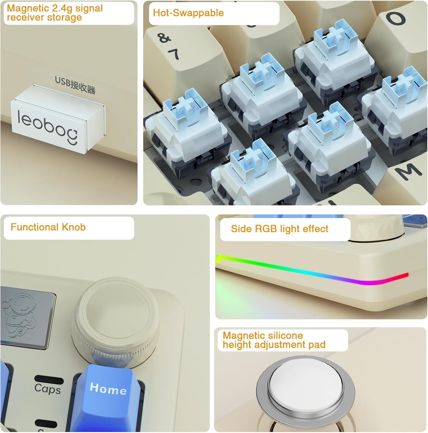 Clavier Ergonomique Alice A75 Sans Fil — Joystick Et Molette, 75 %, RGB