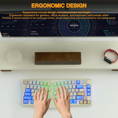 Clavier Ergonomique Alice A75 Sans Fil — Joystick Et Molette, 75 %, RGB