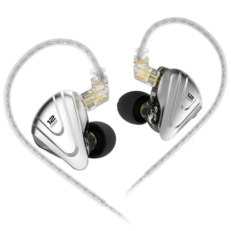 Écouteurs KZ ZSX, 12 drivers hybrides, coque métal, intra HiFi