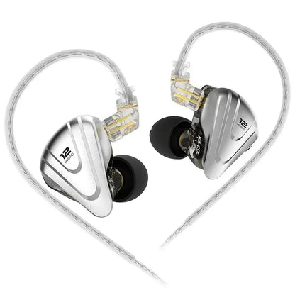 Écouteurs KZ ZSX, 12 drivers hybrides, coque métal, intra HiFi