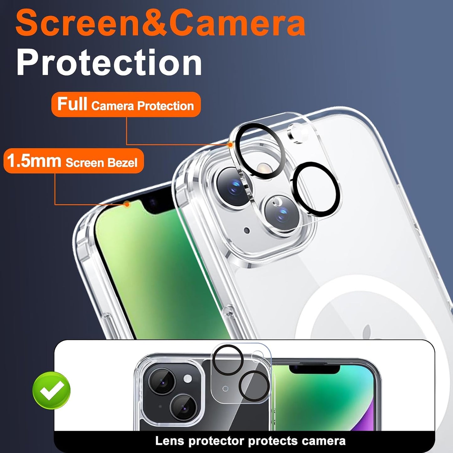 Coque Iphone 14 Magsafe Transparente — Protecteur D'Écran Inclus