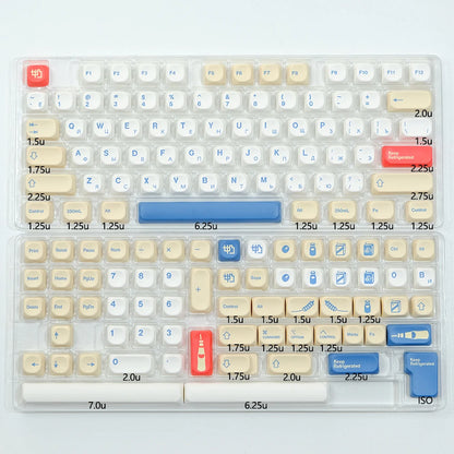 Kbdiy KOA Keycaps GMK Soymilk 140 Keys PBT Keycap Similar MOA Japanese Korean Russian Keycap 7U MAC ISO for Mechanical Keyboard