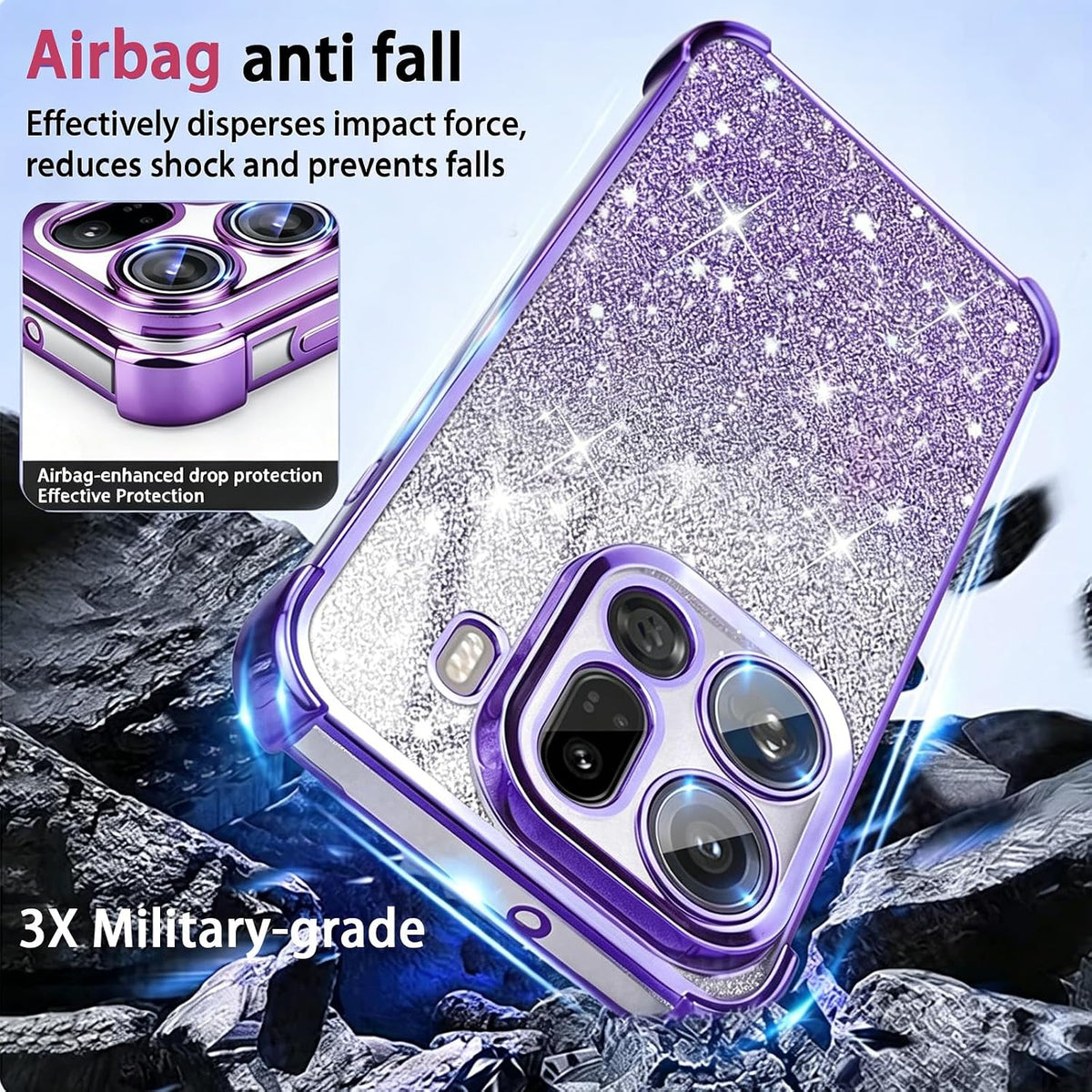 Coque Samsung Galaxy A53 Brillante Mauve — Coins Renforcés + Protection Caméra