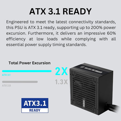 Alimentation  850 W — 80+ Bronze, ATX 3.1 Et Pcie 5.1