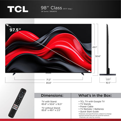 98" Class Q6 QLED 4K UHD HDR Smart Google TV (NEW 2024) - 98Q651G