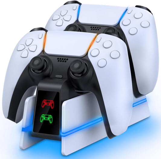 Station de charge manette PS5, 9 couleurs LED, charge rapide