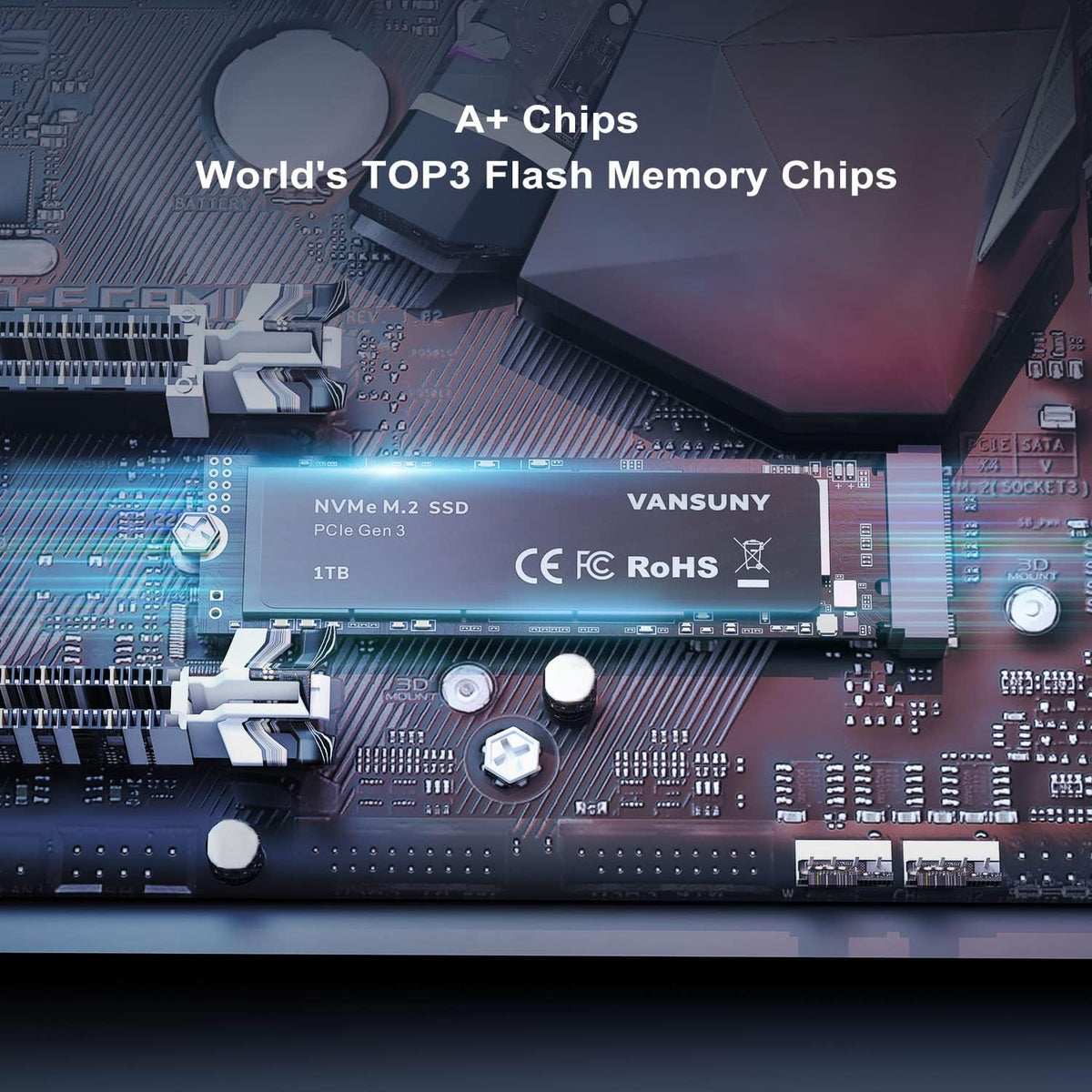 SSD  1 to Nvme M.2 — Pcie 3.0, Jusqu'À 3400 Mo/S