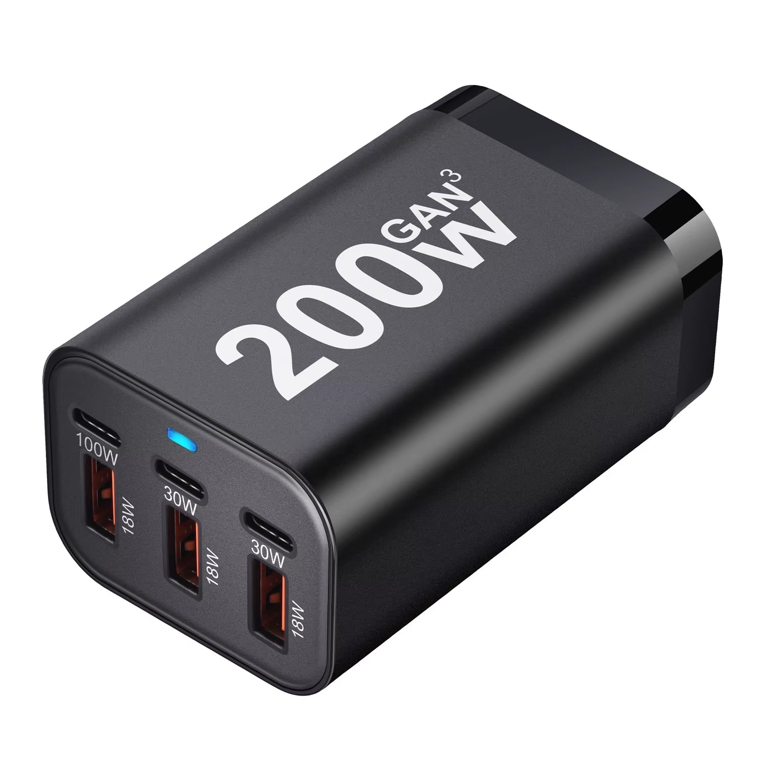 USB C Fast 200W 6-Port Charging Fast Gan Charger Power Adapter for Iphone 14/13/12 Series, Samsung Galaxy S23/S22/S21