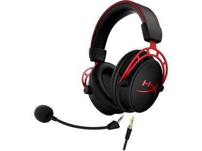 Experience Unmatched Gaming Sound with the HyperX Cloud Alpha Wired Over-Ear Headset in Bold Red