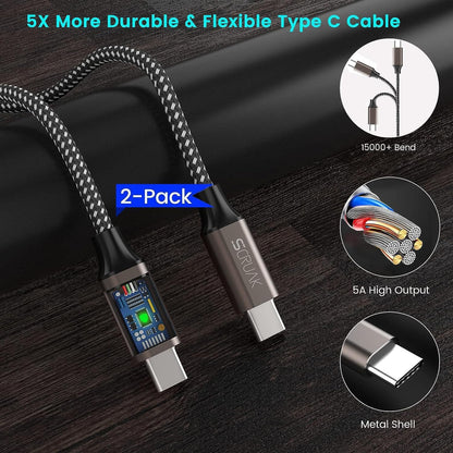 Chargeur 45 W PPS Mur Et Auto + 2 Câbles USB-C (10 Pi Et 3,3 Pi)