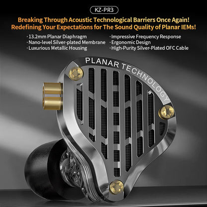 Écouteurs  PR3 — Driver Planaire 13,2 Mm, Moniteurs Intra Hifi