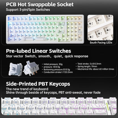 Clavier Mécanique  F99 Sans Fil — Touches Gravées Latérales, Tri-Mode