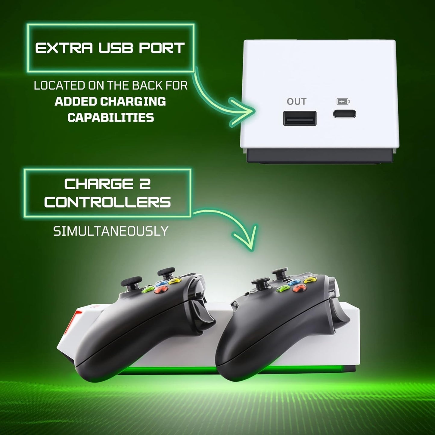 Station De Charge  Xbox Series X|S — 2 Manettes + Piles Rechargeables