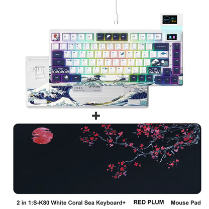 Womier S-K80 75% Keyboard with Color OLED Display Mechanical Gaming Keyboard Hot Swap Keyboard Gasket Mount RGB Custom Keyboard