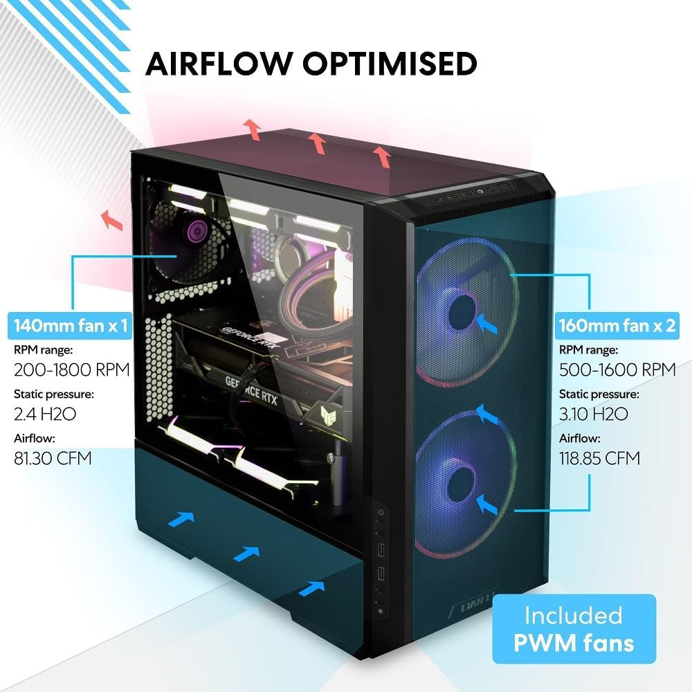 Boîtier  Lancool 216 — E-ATX, RGB, Panneaux Mesh