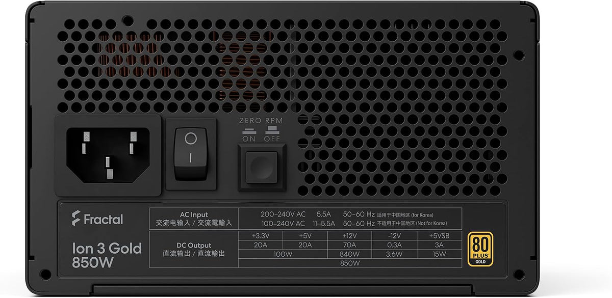Alimentation Fractal Design Ion 3 Gold 850 W — Modulaire, ATX 3.1