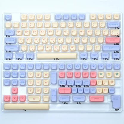 Kbdiy KOA Keycaps GMK Soymilk 140 Keys PBT Keycap Similar MOA Japanese Korean Russian Keycap 7U MAC ISO for Mechanical Keyboard