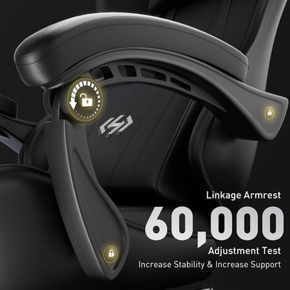 Gaming Chair with Footrest & Lumbar Support for Adults