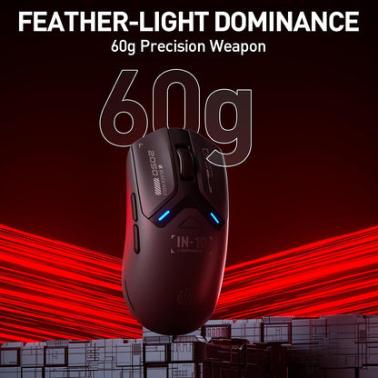 Souris Gaming  IN10P Sans Fil — Ultra-Légère, Tri-Mode