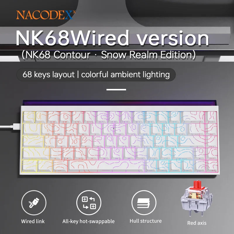 Clavier Mécanique AJAZZ NK68 — 68 Touches, Hot-Swap, RGB
