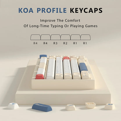 Kbdiy KOA Keycaps GMK Soymilk 140 Keys PBT Keycap Similar MOA Japanese Korean Russian Keycap 7U MAC ISO for Mechanical Keyboard