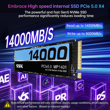 1TB Internal M.2 Nvme SSD 2280 Pcie Gen5 up to 14000Mb/S Internal SSD | SMART & TRIM,TLC Nand,Pcie 5.0X4,Internal Solid State Drive for Gaming/Video Editing/Ai Computing