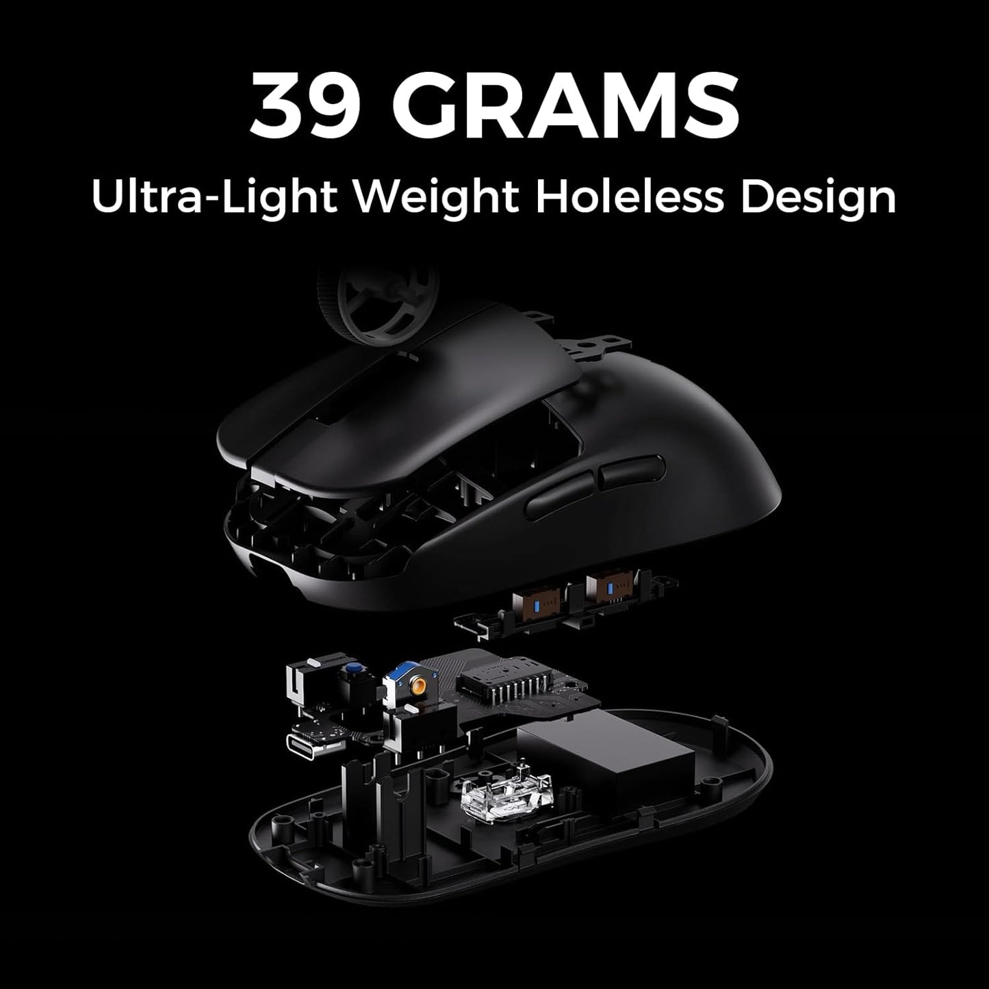 Souris Gaming  L7 Pro Blanche — 26000 DPI, 39 G Ultra-Légère, 8K Hz