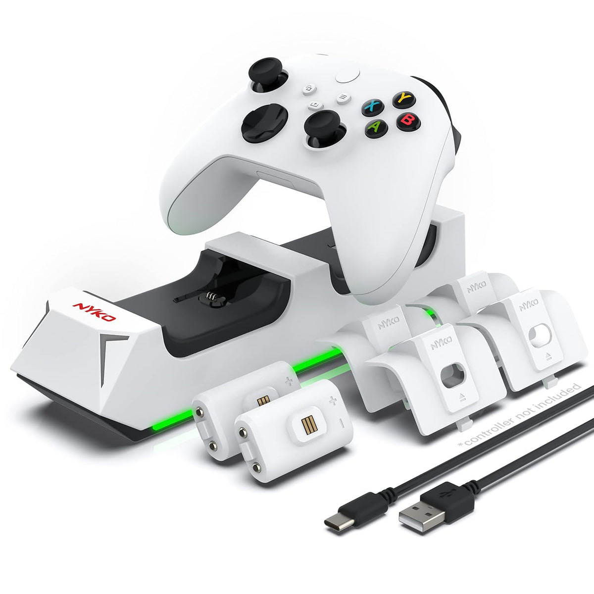 Station de charge Nyko Xbox Series X|S, 2 manettes + piles rechargeables
