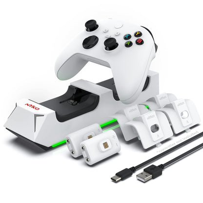 Station de charge Nyko Xbox Series X|S, 2 manettes + piles rechargeables