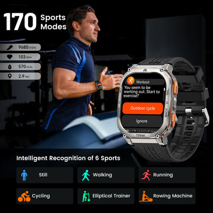 TANK M3 Ultra GPS Smart Watch for Men Stainless Steel 5ATM Waterproof Bluetooth Call 24/7 Health Monitor for Android Ios