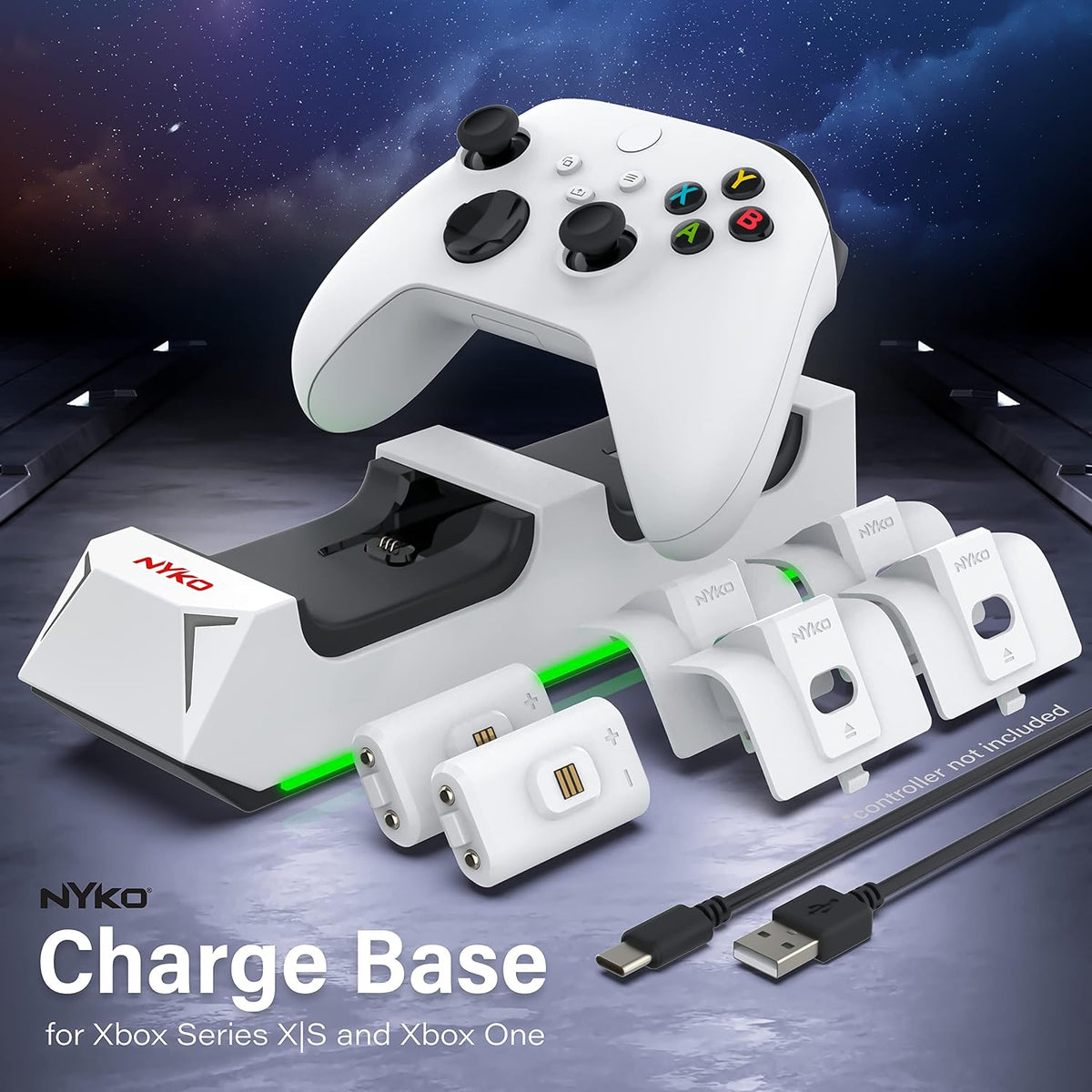 Station De Charge  Xbox Series X|S — 2 Manettes + Piles Rechargeables