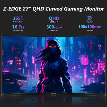 Écran Z-Edge UG27Q Incurvé 27 Po — QHD 1440P, 165 Hz