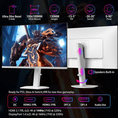 Écran  27 Po — 4K 160 Hz / FHD 320 Hz Double Mode, HDR400