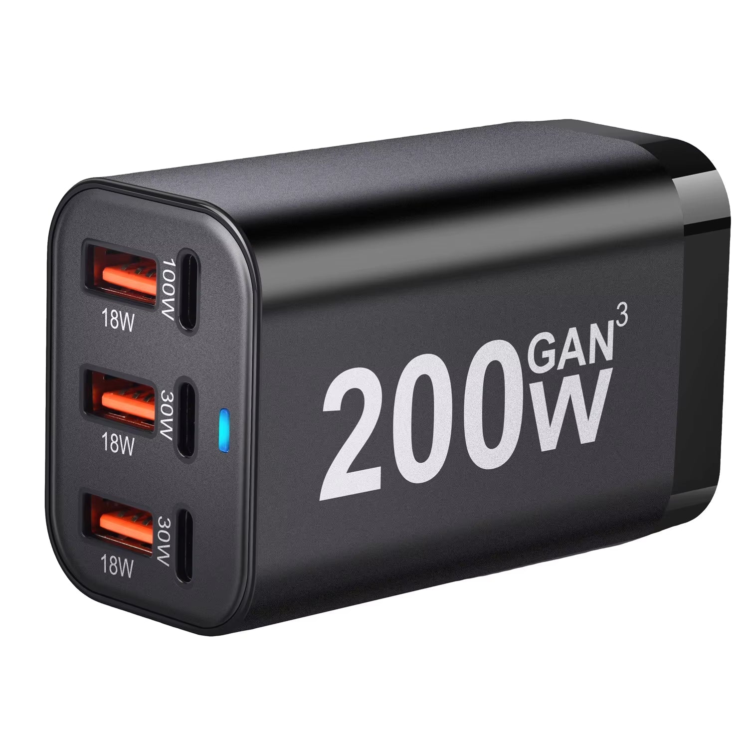 USB C Fast 200W 6-Port Charging Fast Gan Charger Power Adapter for Iphone 14/13/12 Series, Samsung Galaxy S23/S22/S21