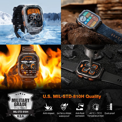 TANK M3 Ultra GPS Smart Watch for Men Stainless Steel 5ATM Waterproof Bluetooth Call 24/7 Health Monitor for Android Ios