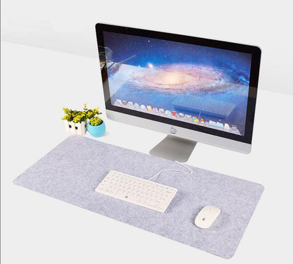Tapis de bureau en feutre gris — 80 × 30 cm