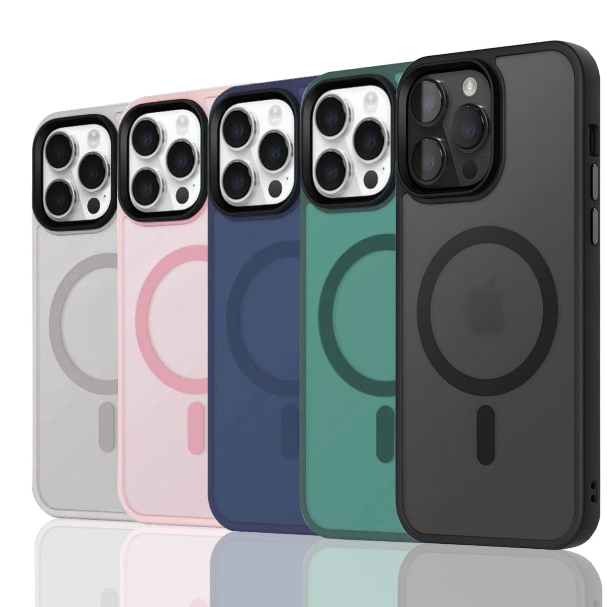 Coque givrée MagSafe pour iPhone, finition mate translucide