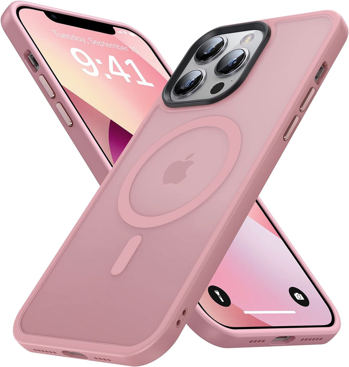 Coque givrée MagSafe pour iPhone, découpe des lentilles